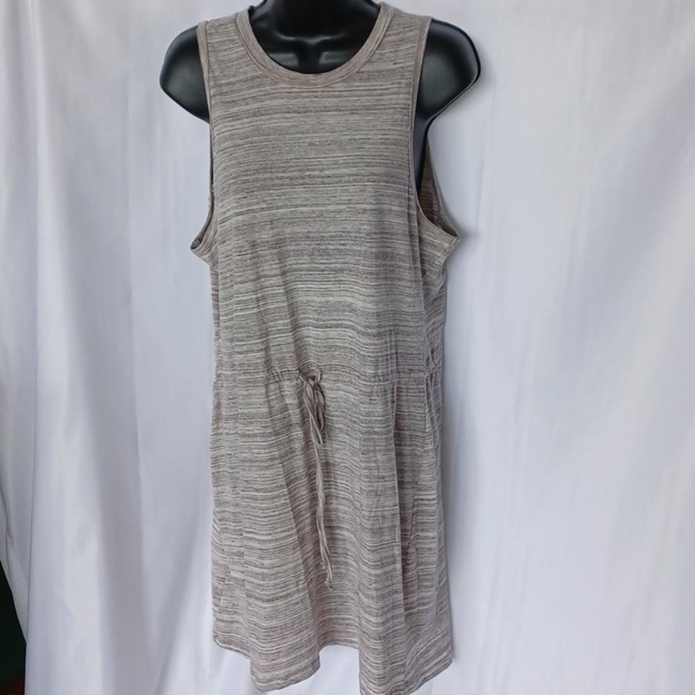Others Follow Sleeveless dress, lightweight, athletic, cream & brown striped